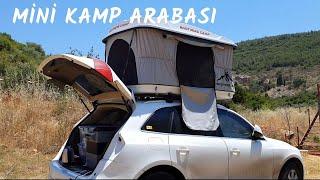 OTOMOBİLDEN PRATİK KAMP ARACI - ARAÇ ÜSTÜ ÇADIR VE ELEKTİRİK SİSTEMİ İLE DONANIMLI KAMP ARABASI