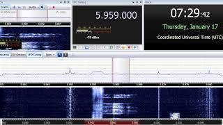 17 01 2019 Unidentified numbers station in Russian to Eu 0728 on 5959 unknown tx site USB