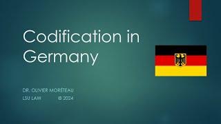 Codification of the Civil Law in Germany