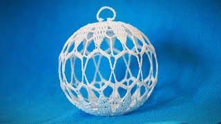 Christmas Crochet Lace Ball Ornament Tutorial