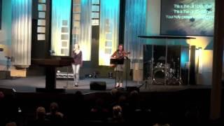 My daughter & Missy Fry on guitar, Compass Bible Church Aliso Viejo Ca
