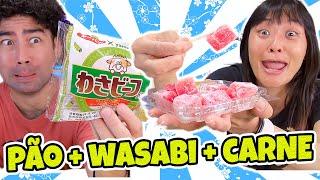 PÃO COM CARNE E WASABI e WARABI MOCHI SABOR MORANGO - Japão Nosso De Cada Dia