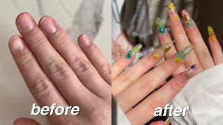 how to create encapsulated flower nails