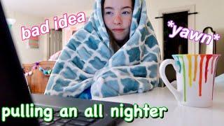 Pulling An All Nighter On a SCHOOL NIGHT (senior year) | Carrie Walker