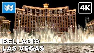 [4K] Bellagio Fountain Water Show at Night - Las Vegas Strip Best Attraction & Vacation Travel Guide