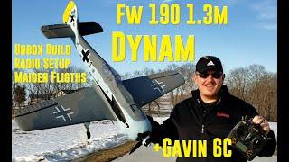 Dynam - Focke Wulf - Fw 190 - Unbox, Build, Radio Setup, & Maiden Flights