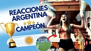 Reacciones de hinchas Argentina campeón mundial, instante Gol de Montiel