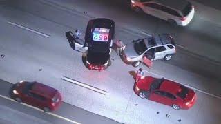 Wild pursuit ends on 91 Freeway