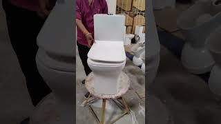 106 || One Piece Water Closet || Floor Mounted || Ceramic Western Toilet with Soft Close Seat Cover