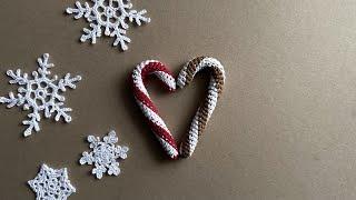 tutorial: CHRISTMAS CANDY, how to crochet a Christmas lollipop, easy Christmas ornaments