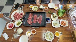 구례한우에서 맛보는 한우등심, 한우길비살