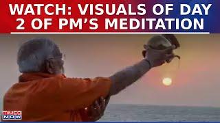 PM Modi’s meditation at Vivekananda Rock Memorial in Kanniyakumari; Watch Visuals Of Day 2