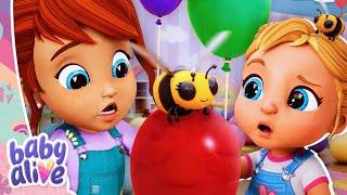 Baby Alive Balloon Bee Attack!  BRAND NEW Baby Alive Episodes  Family Kids Cartoons