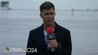 SNL's Colin Jost reports on Paris Olympic surfing competition... from Tahiti | NBC Sports