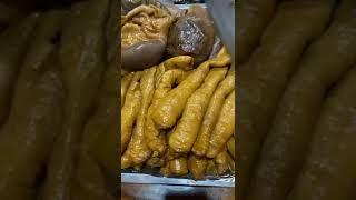 The yummy pig interestine on the street, pig inner meat recipes