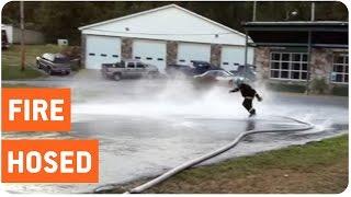 Firefighter Get Owned By Hose | Rookie Mistake