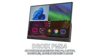 DroiX PM14 portable monitor review - 14 inch 4K, 60Hz, HDR400 with HDMI & USB-C input