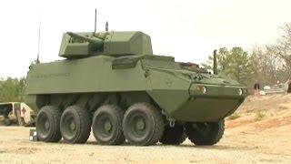 Benning TV - 30mm Stryker 8X8 Armoured Wheeled Vehicle Demonstrator Live Firing [480p]