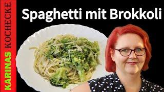 Spaghetti mit Brokkoli und cremiger Parmesan Soße das schnelle 15 Minuten Rezept