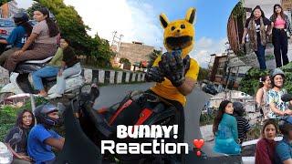 Cute Girl Reaction on Kawasaki Z900 | Bunny Helmet Reaction | Part 10 #z900 #kawasaki #bike #cute