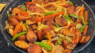 I love a Quick ONE-PAN Dinner | SAUSAGE & PEPPERS | Quick & Easy Four Ingredients  #cooking