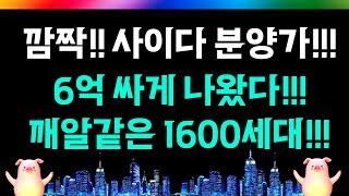 깜짝!! 사이다분양가!!! 6억싸게 나왔다!! 깨알같은 일반분양1600세대!!