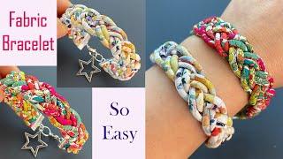  DIY Chunky Statement Liberty Fabric Braid Charm Bracelet Bangle wristband | Pulseira | ब्रेसलेट