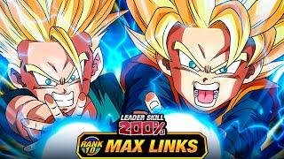 *NEW* BEST EZA TUR!!! LEVEL 10 LINKS 100% EZA PHY TRUNKS & GOTEN! (DBZ: Dokkan Battle)