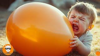 Boom!!! FUNNY Babies Shocked in Pop Balloons #2 - Funny Baby Videos | Just Funniest