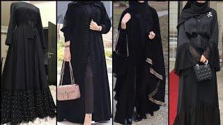 Latest new black abaya design|jet black  abaya  #burkadesign