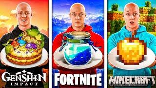 I Ate Only Game Food For 24 Hours ,Minecraft , Fortnite , Genshin Impact