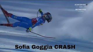 Sofia GOGGIA CRASH Super G Cortina d'Ampezzo ITA 2022