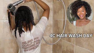 IT'S WASH DAY! LITTLE TALKING ASMR 4C NATURAL HAIR WASH DAY- Perm rod style- Relaxing