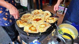 The Most Popular Traditional Breakfast！Taiwanese Egg Pancake Roll, Rice Ball in Nantun/粉漿蛋餅,爌肉飯糰