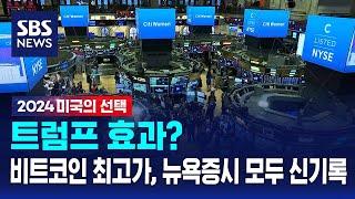 트럼프 효과?…비트코인 최고가, 뉴욕증시 모두 신기록 / SBS