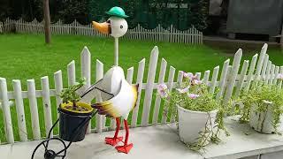 Wonderland Animal duck plant stand indoor iron craft cart flower pot stand for wedding decoration