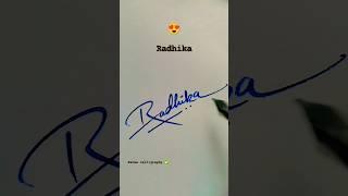 Radhika name Signature style ️ #radhika #signature #calligraphy
