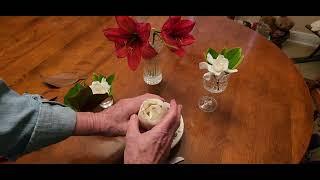 Magnolia and Plumeria Table Arrangement