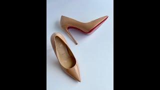 Женские  бежевые туфли -  лодочки Louboutin So Kate лабутены 12 см классические вечерние