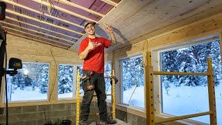 Major Progress on the Seed Room | Spruce Interior Siding, Mortar & Rough-In Electrical