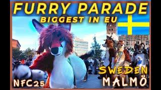 Malmö Furry Parade 2025 | NordicFuzzCon Fursuit Walk | 4K Music Video Sweden