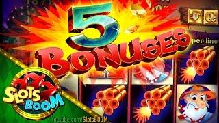 5 BONUSES Where's the GOLD !!! 5c Aristocrat Video Slot in Casino