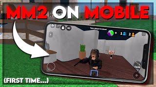 Playing MM2 On MOBILE for the FIRST TIME as a PC PLAYER...  (FUNNY MOMENTS)