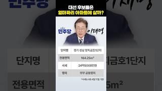 대선 후보들은 얼마짜리 아파트에 살까?