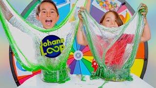 MYSTERY WHEEL of Slime Challenge, Schleim Glücksrad, SISTER vs BROTHER! Johann Loop