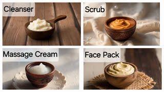 Facial combination skin/face pack for glowing skin homemade/facial at home/aloe vera gel for face