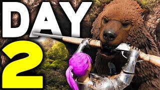 Moving Into My Crouch Bear Cave & Unlocking Tek Tier + Farming Early Game BP's - ARK PvP