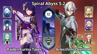 C0 Raiden Furina Taser & C0 Arlecchino Overload - Spiral Abyss 5.2 Floor 12 Genshin Impact