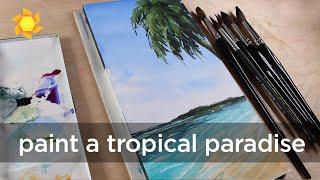 Watercolor a tropical paradise