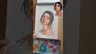How To Draw Gorgeous Actress Using Water colour #watercolor #drawing #howtodraw